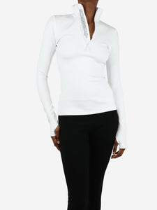 Burberry White half-zip athleisure top - size XS