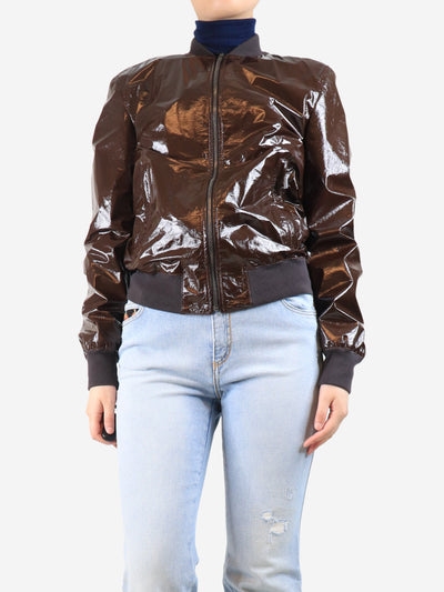 Brown lambskin jacket - size UK 16 Coats & Jackets Dolce & Gabbana 