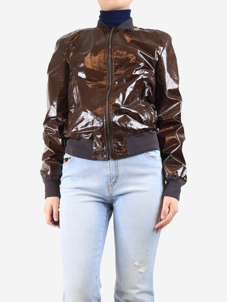 Brown lambskin jacket - size UK 16 product image