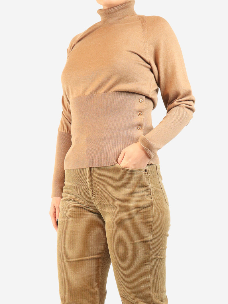 Brown roll-neck merino wool sweater - size M Knitwear Simone Rocha 