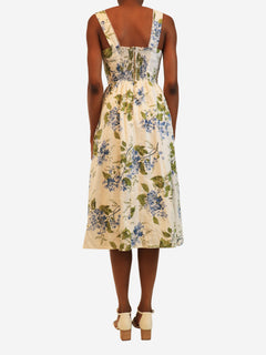 White sleeveless floral sundress - size UK 6