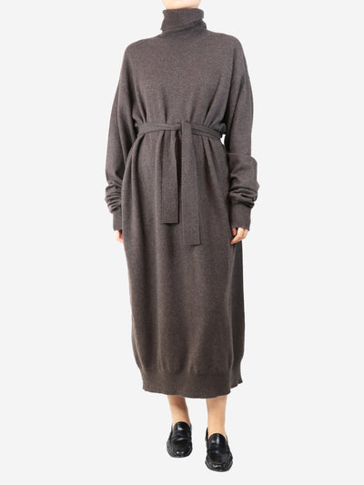 Brown high-neck knit midi dress - size S Dresses Raey 