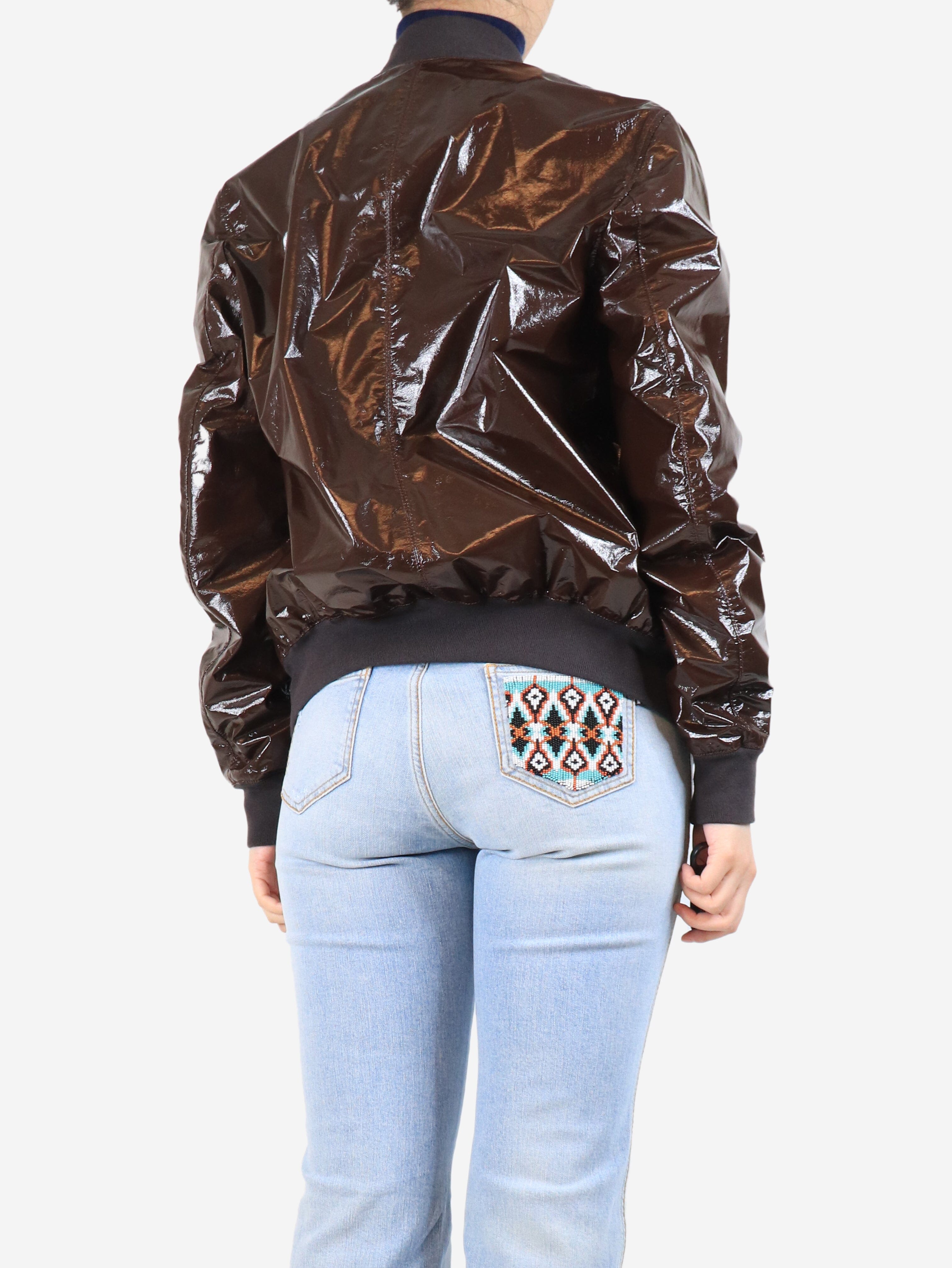 Brown lambskin jacket - size UK 16 Coats & Jackets Dolce & Gabbana 