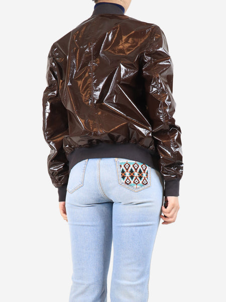 Brown lambskin jacket - size UK 16 alternate image