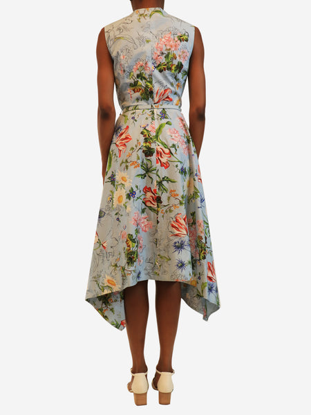 Light blue sleeveless floral dress - size UK 6 alternate image
