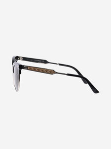 Gucci Black and silver rectangular sunglasses