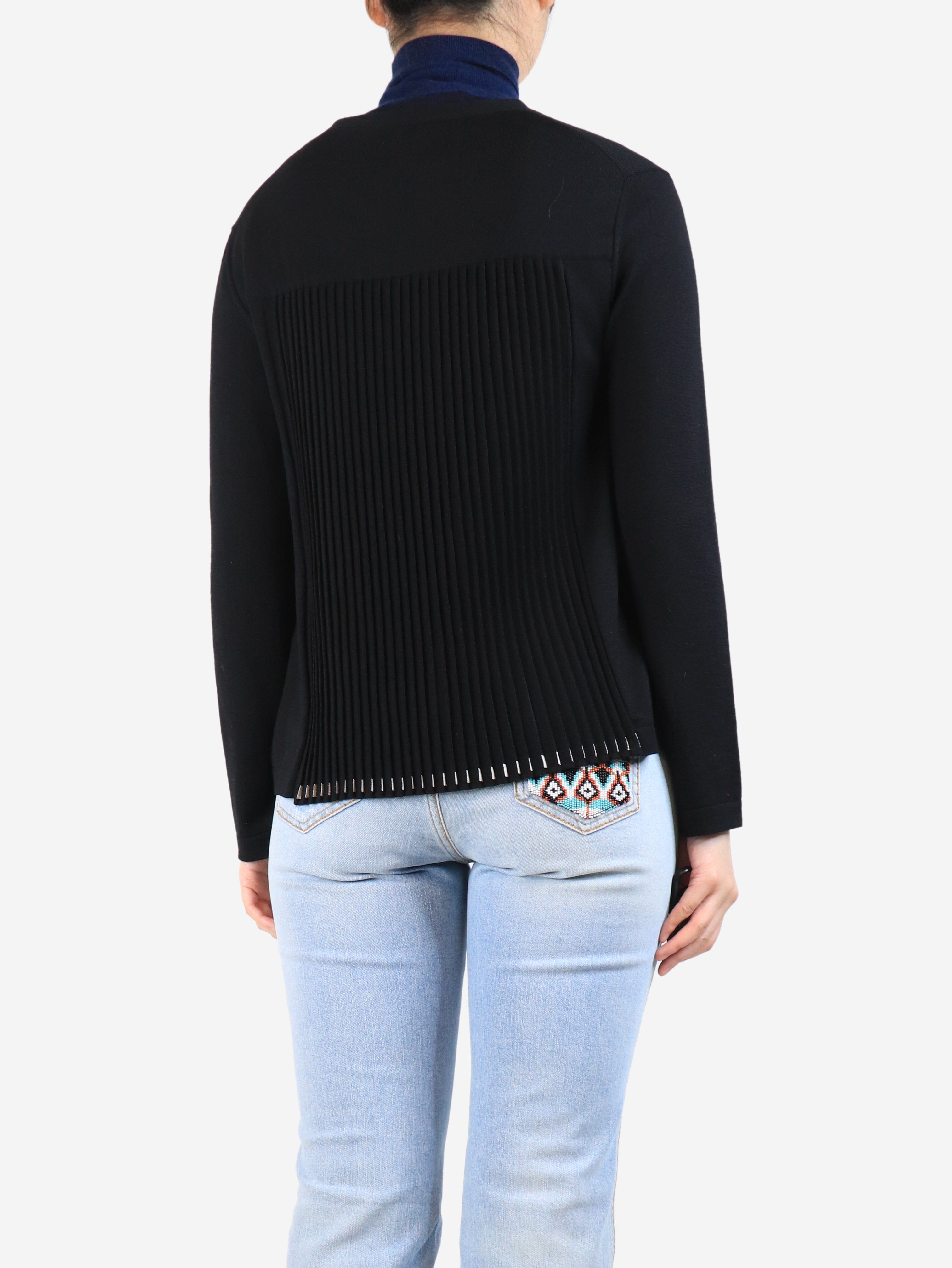 Black pleated-back cardigan - size M Knitwear Bamford 