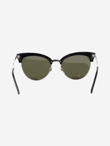 Gucci Black and silver rectangular sunglasses