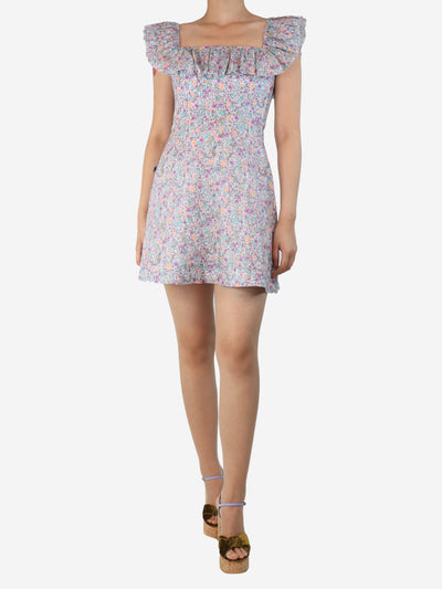 Multicolour Carnaby ruffle-neck mini dress - size UK 10 Dresses Zimmermann 