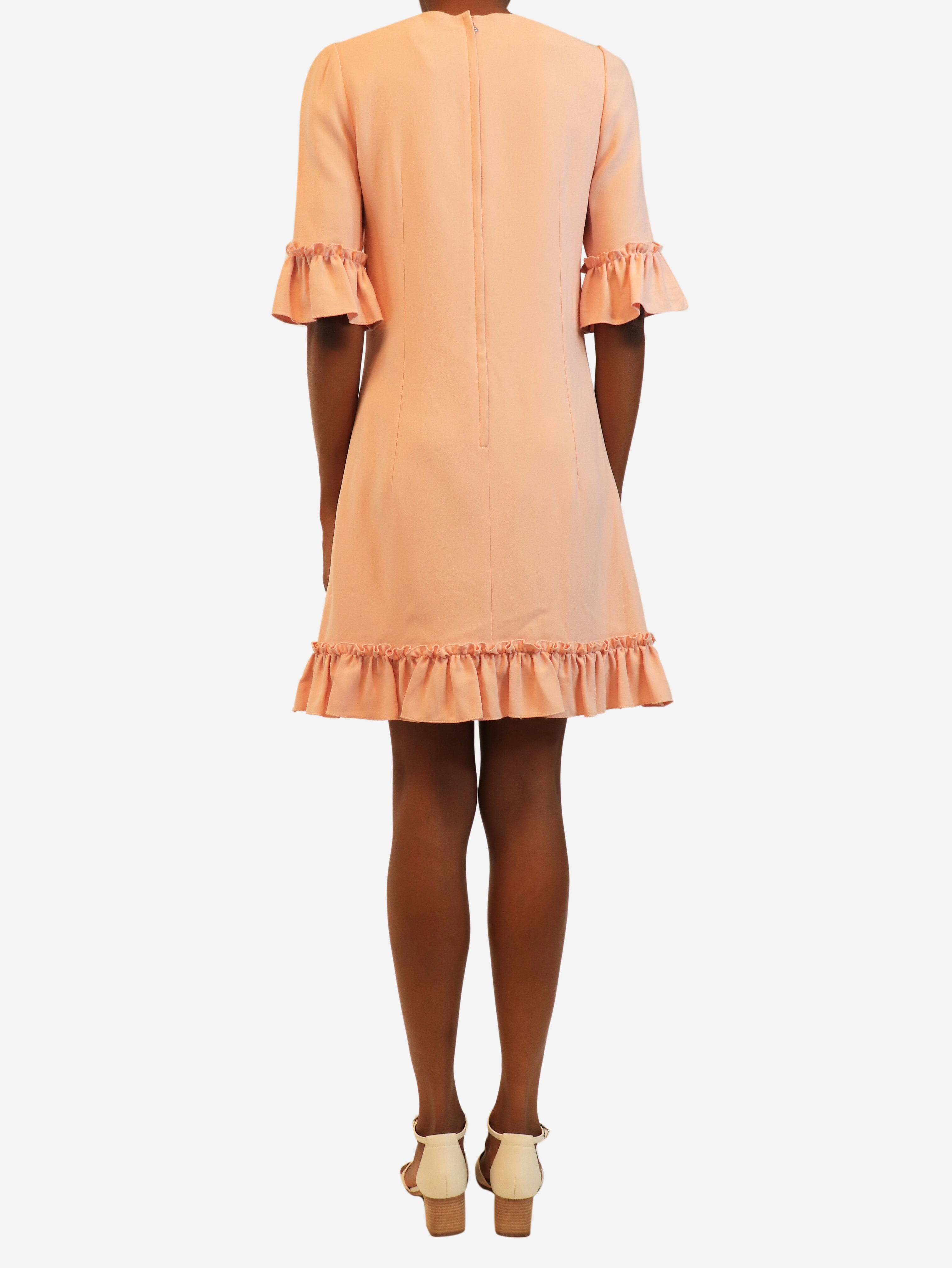 Pink short-sleeved ruffle-trim mini dress - size UK 6 Dresses Dolce & Gabbana 
