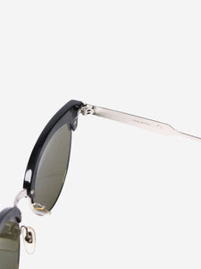 Gucci Black and silver rectangular sunglasses