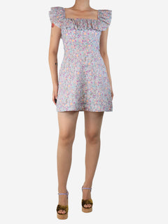 Multicolour Carnaby ruffle-neck mini dress - size UK 10 Dresses Zimmermann 