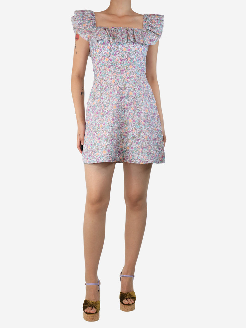 Multicolour Carnaby ruffle-neck mini dress - size UK 10 Dresses Zimmermann 