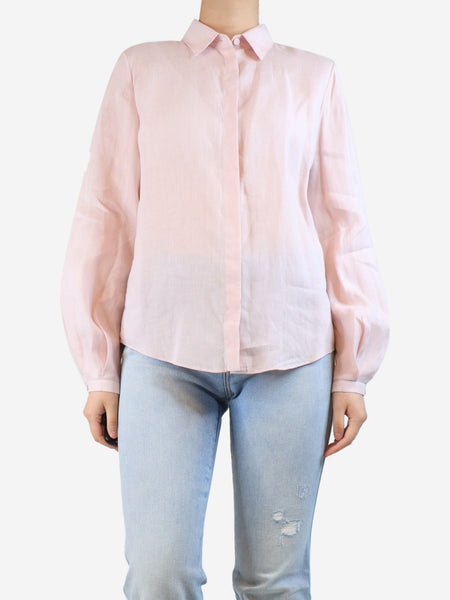 Pink linen blouse - size UK 8 product image