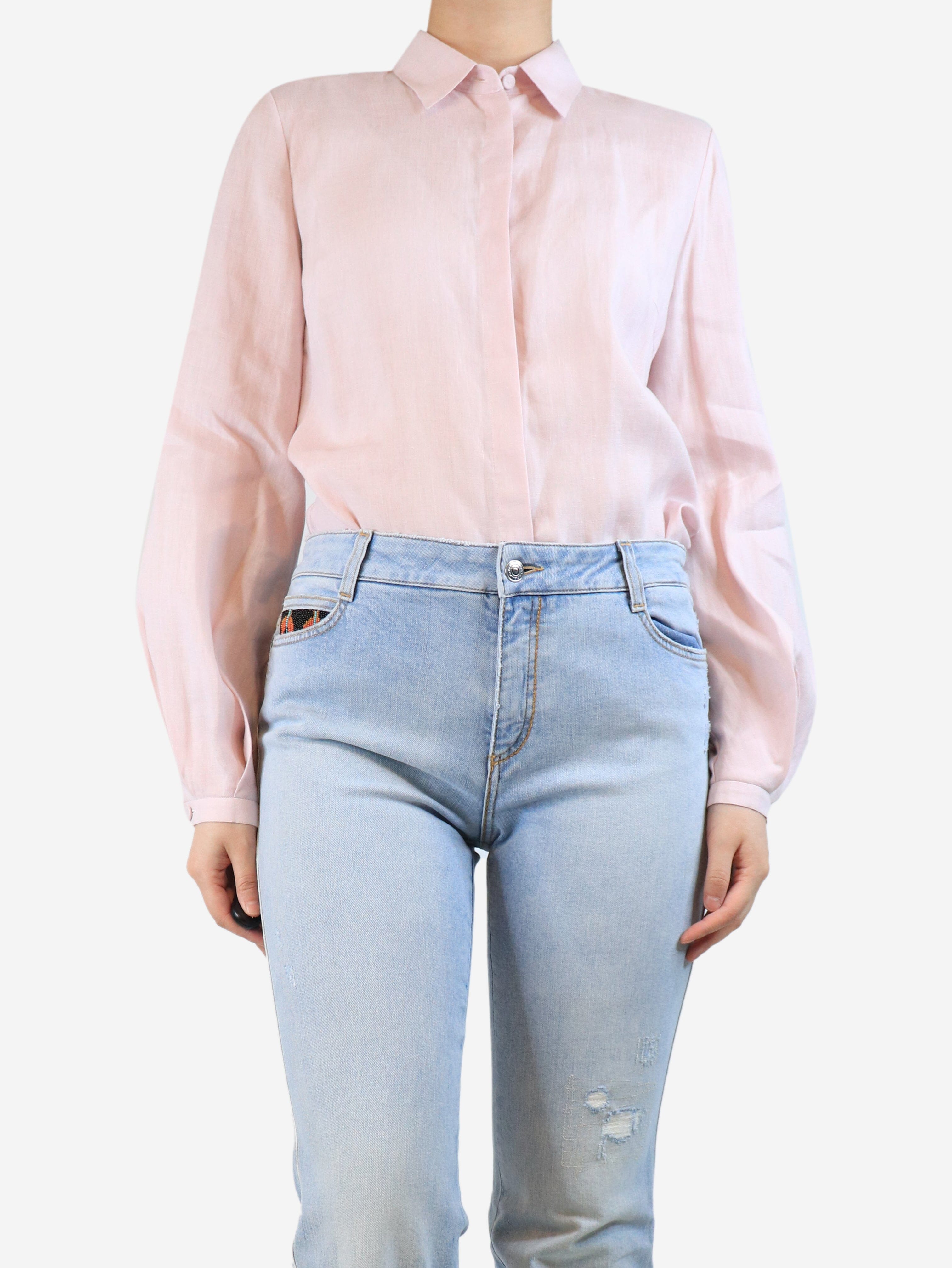Pink linen blouse - size UK 8 Tops Gabriela Hearst 