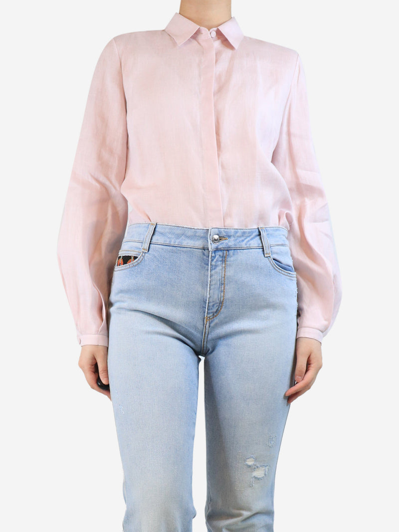 Pink linen blouse - size UK 8 Tops Gabriela Hearst 