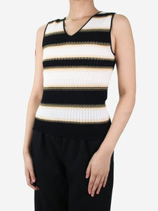Missoni Black sleeveless striped top - size UK 10