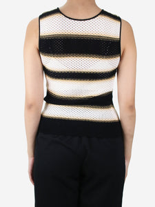 Missoni Black sleeveless striped top - size UK 10