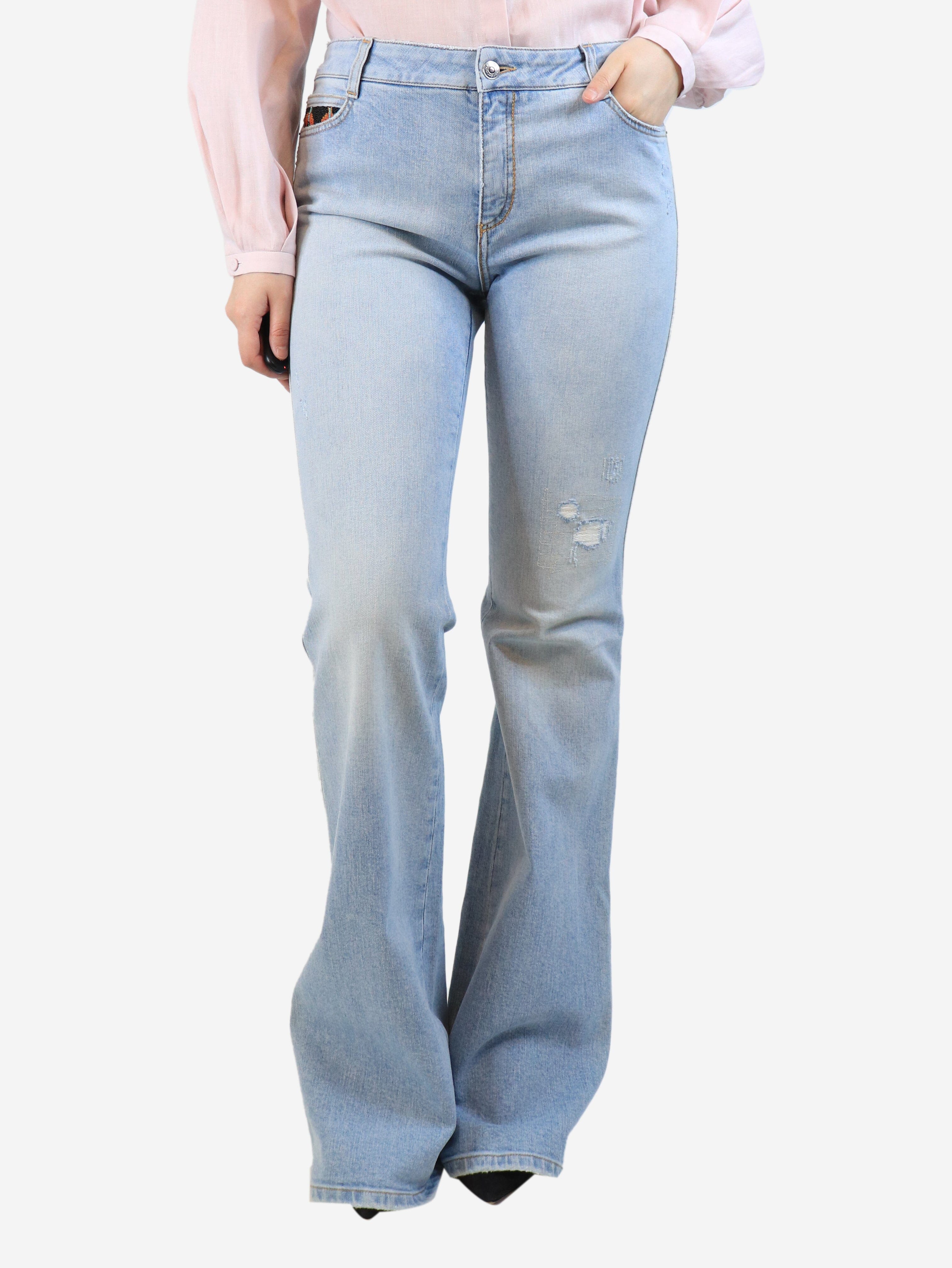 Blue beaded jeans - size UK 12 Trousers Ermanno Scervino 