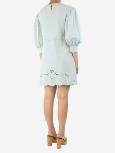 See By Chloe Mint green embroidered mini dress - size UK 10