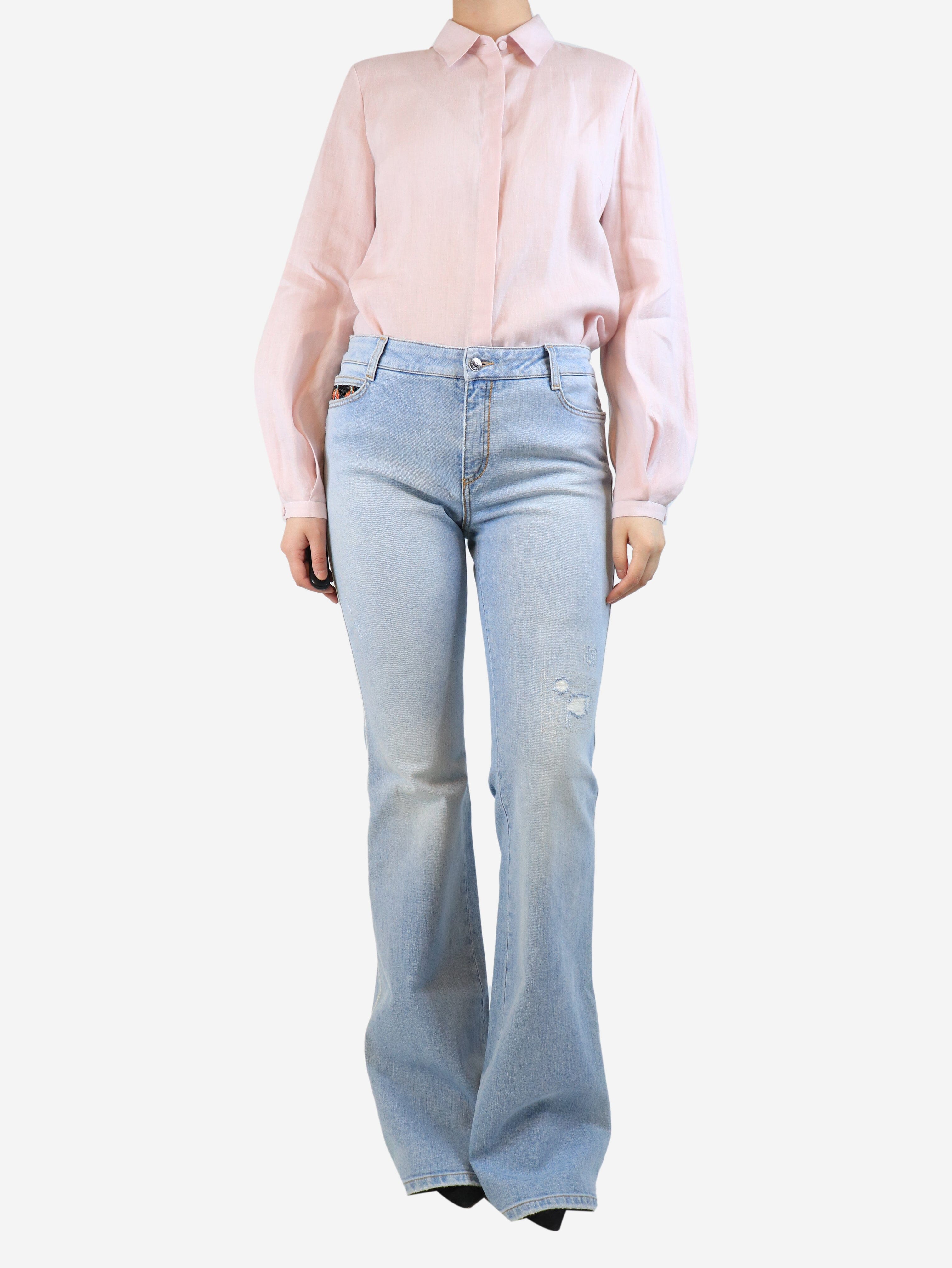 Blue beaded jeans - size UK 12 Trousers Ermanno Scervino 