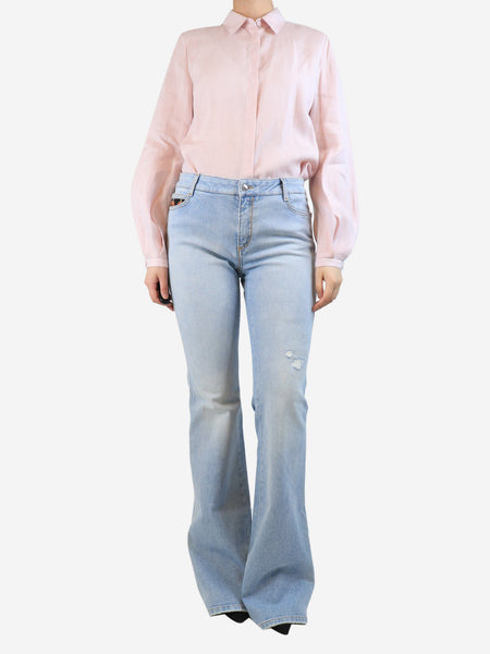 Blue beaded jeans - size UK 12 alternate image