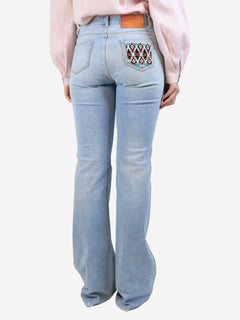 Blue beaded jeans - size UK 12 Trousers Ermanno Scervino 