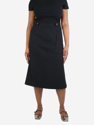 Black A-line wool midi skirt - size UK 14 Skirts Prada 