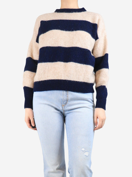 Neutral and navy striped jumper product image