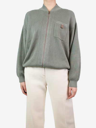 Green zipped cardigan - size M Knitwear Brunello Cucinelli 