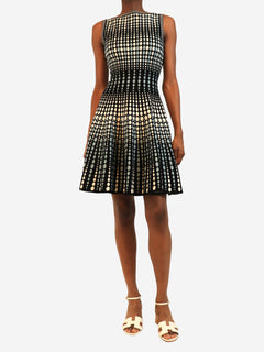 Blue sleeveless polka-dot dress - size UK 10