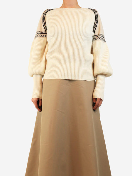 Cream Cosetta jacquard-knit sweater - size product image