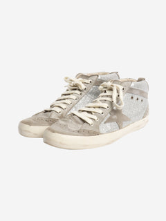 Silver glittery mid-rise trainers - size EU 39 Trainers Golden Goose 