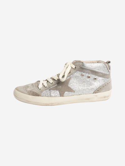 Silver glittery mid-rise trainers - size EU 39 Trainers Golden Goose 