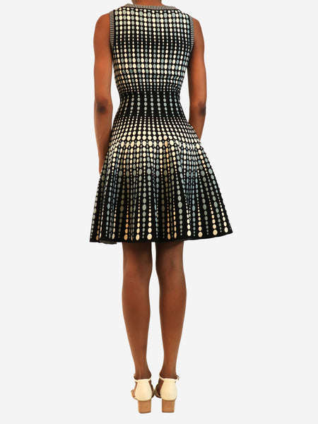 Blue sleeveless polka-dot dress - size UK 10 alternate image