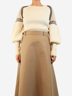 Cream Cosetta jacquard-knit sweater - size Knitwear Max Mara 