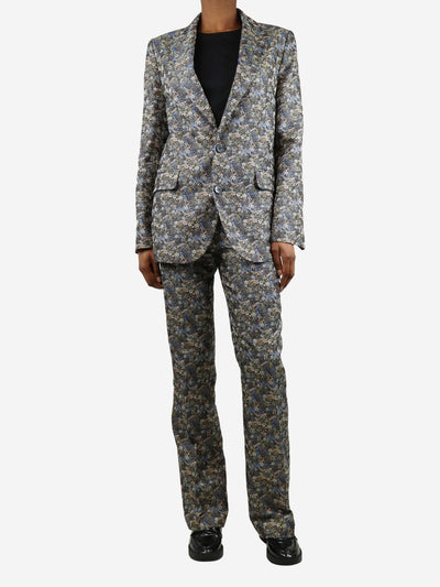 Blue floral jacquard two-piece suit set - size UK 8 Sets Zadig & Voltaire 