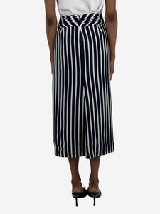 Jonathan Simkhai Blue striped wrap-front midi skirt - size UK 6