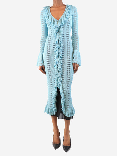 Aqua crochet long sleeve midi dress - size XS Dresses Blumarine 
