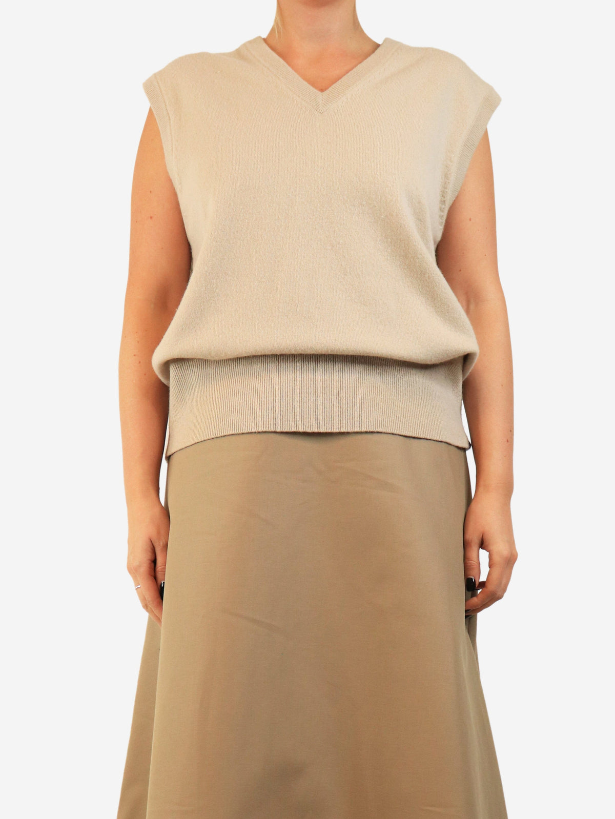 Neutral v-neck knit vest - size Knitwear Extreme Cashmere 