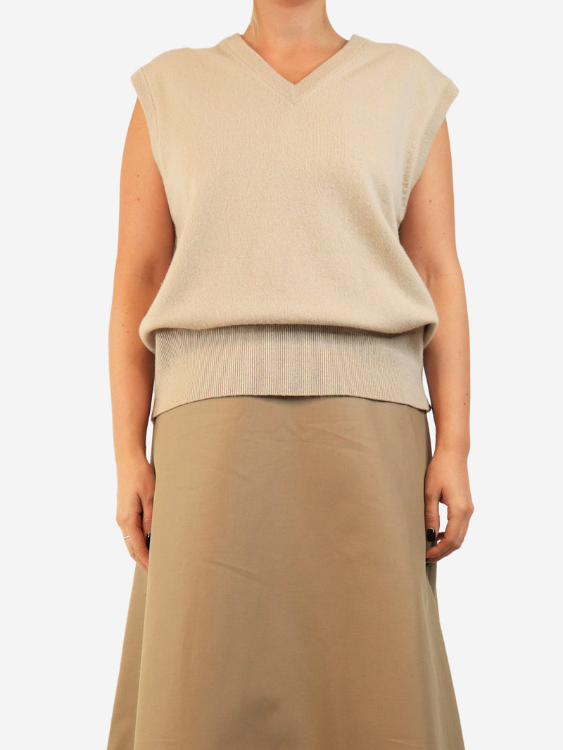 Neutral v-neck knit vest - size Knitwear Extreme Cashmere 