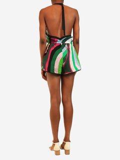 Multicolour halterneck printed playsuit - size UK 8 Beachwear Emilio Pucci 