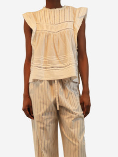 White Mirabelle cotton blouse - size UK 6 Tops Skall Studio 