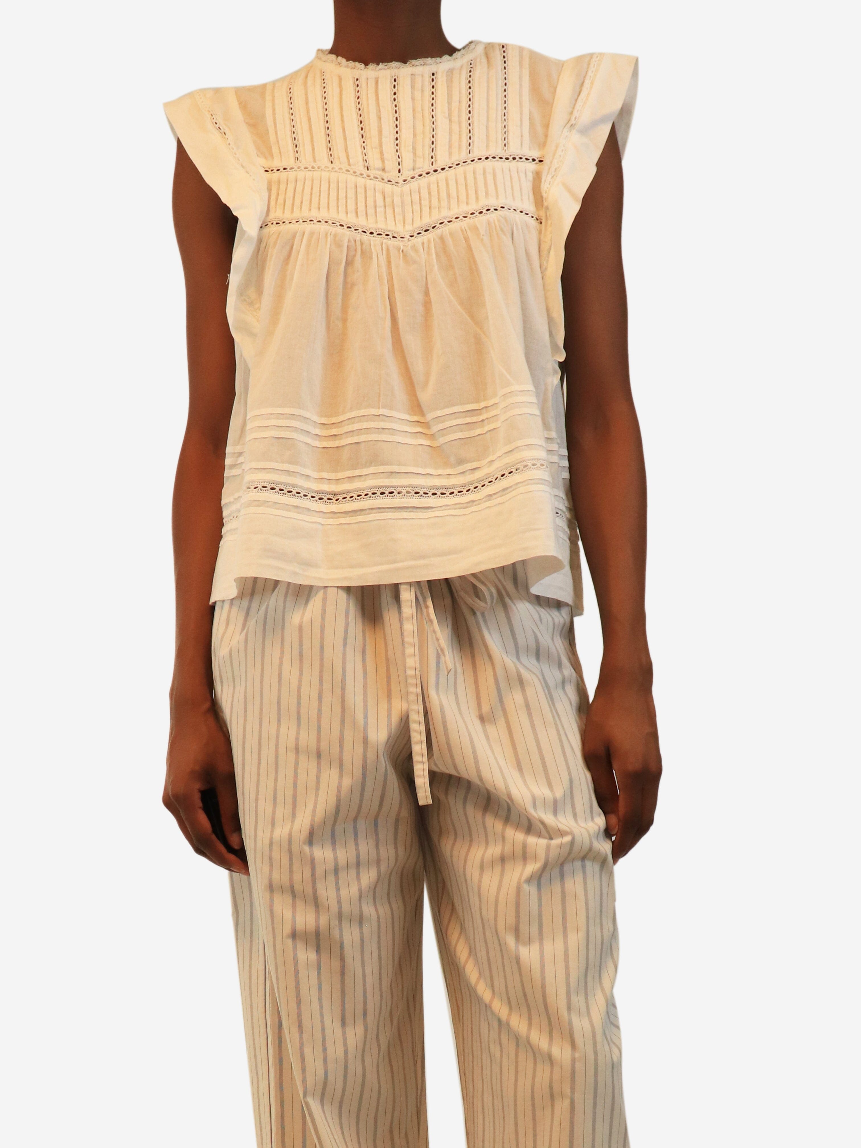 White Mirabelle cotton blouse - size UK 6 Tops Skall Studio 