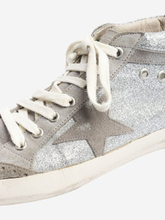 Silver glittery mid-rise trainers - size EU 39 Trainers Golden Goose 