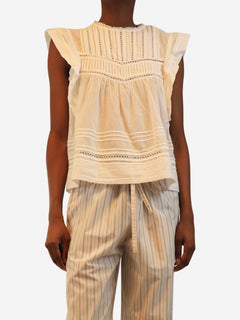 White Mirabelle cotton blouse - size UK 6 Tops Skall Studio 