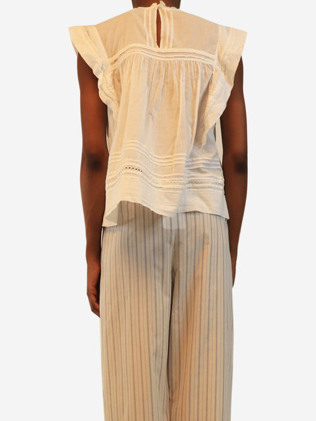 White Mirabelle cotton blouse - size UK 6 alternate image