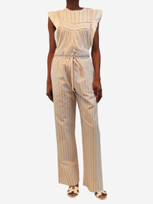 White and grey Hypnosta striped wide-leg pants - size UK 4 Trousers The Row 