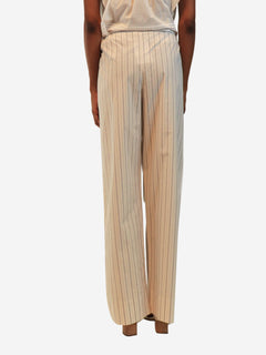 White and grey Hypnosta striped wide-leg pants - size UK 4 Trousers The Row 