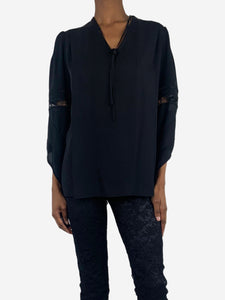 Derek Lam Black lace-trimmed blouse - size UK 4